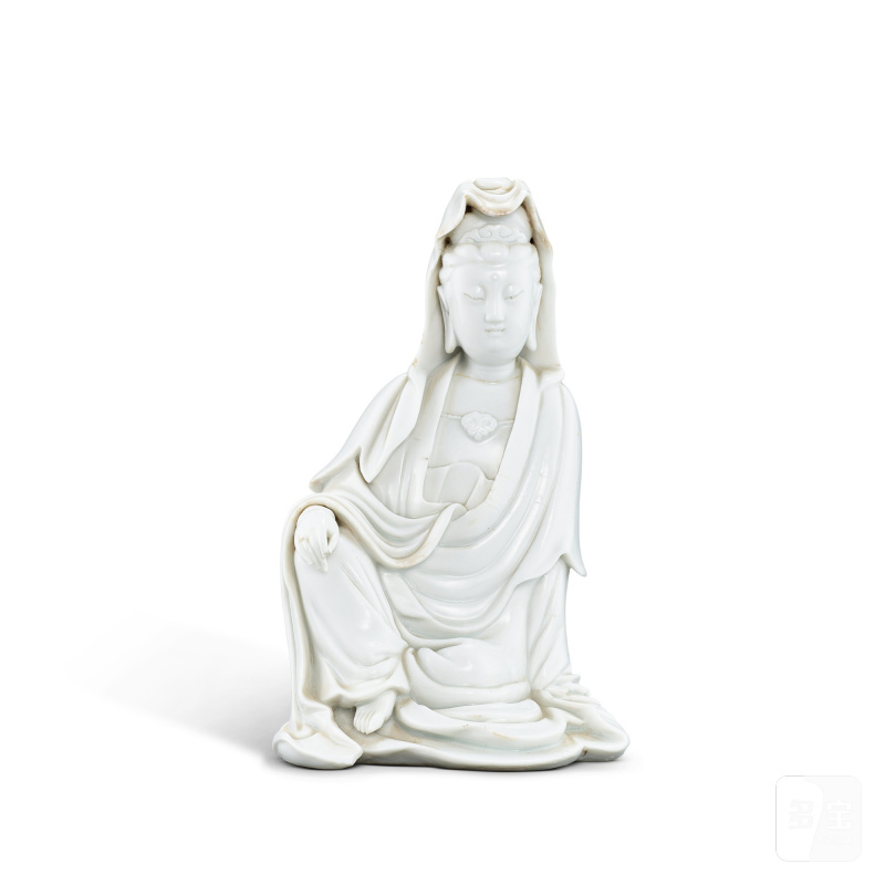 A blanc-de-Chine figure of Guanyin, Qing dynasty, 17th - 18th century | 清十七至十八世紀 德化白瓷觀音像